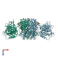 PDB entry 6r4g coloured by chain, top view.