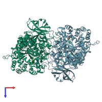 PDB entry 6r5o coloured by chain, top view.