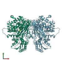 PDB entry 6r5p coloured by chain, front view.