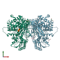 PDB entry 6r5t coloured by chain, front view.