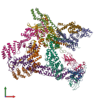 PDB entry 6r6h coloured by chain, front view.