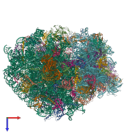PDB entry 6r6p coloured by chain, top view.