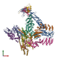 PDB entry 6r7i coloured by chain, front view.