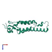 PDB entry 6r7m coloured by chain, top view.