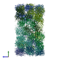 PDB entry 6r83 coloured by chain, side view.