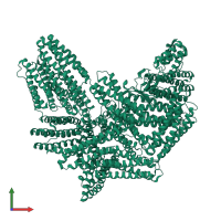 PDB entry 6r9t coloured by chain, front view.