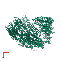 PDB entry 6r9t coloured by chain, top view.