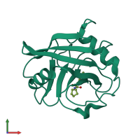 PDB entry 6r9x coloured by chain, front view.