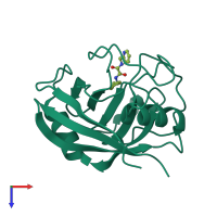 PDB entry 6r9x coloured by chain, top view.
