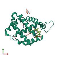 PDB entry 6ra6 coloured by chain, front view.