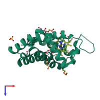 PDB entry 6ra6 coloured by chain, top view.