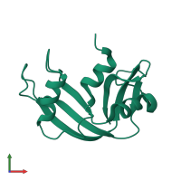 PDB entry 6rat coloured by chain, front view.