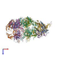 PDB entry 6ray coloured by chain, top view.