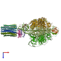 PDB entry 6rds coloured by chain, top view.