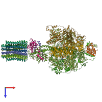 PDB entry 6re7 coloured by chain, top view.