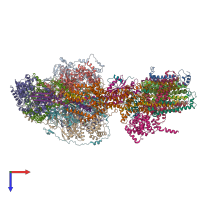 PDB entry 6re8 coloured by chain, top view.