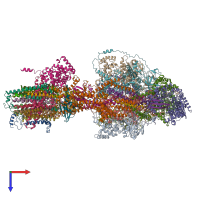 PDB entry 6rec coloured by chain, top view.