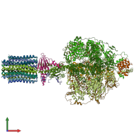 PDB entry 6red coloured by chain, front view.