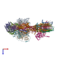 PDB entry 6rep coloured by chain, top view.