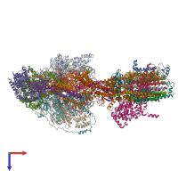 PDB entry 6rep coloured by chain, top view.