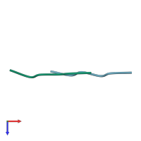 PDB entry 6rha coloured by chain, top view.