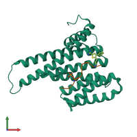 PDB entry 6rjl coloured by chain, front view.