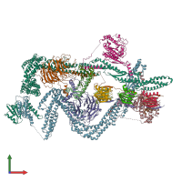 PDB entry 6rlb coloured by chain, front view.