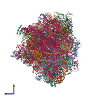 PDB entry 6rm3 coloured by chain, side view.