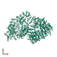 PDB entry 6rmh coloured by chain, front view.