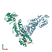 PDB entry 6rml coloured by chain, front view.