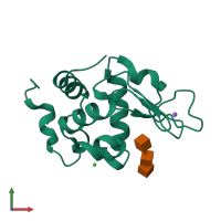 PDB entry 6rnc coloured by chain, front view.