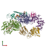 PDB entry 6ro4 coloured by chain, front view.