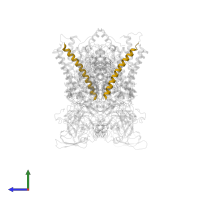 Cytochrome b6-f complex subunit 7 in PDB entry 6rqf, assembly 1, side view.