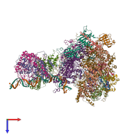 PDB entry 6rqh coloured by chain, top view.