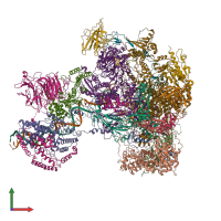 PDB entry 6rql coloured by chain, front view.