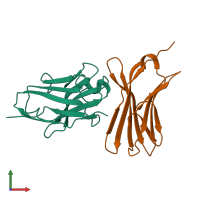 PDB entry 6rqm coloured by chain, front view.