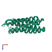 PDB entry 6rqo coloured by chain, top view.