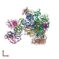 PDB entry 6rrd coloured by chain, front view.