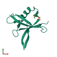 PDB entry 6rsn coloured by chain, front view.
