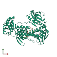 PDB entry 6rto coloured by chain, front view.