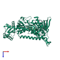 PDB entry 6rto coloured by chain, top view.
