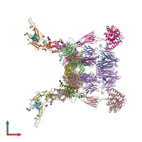 PDB entry 6rur coloured by chain, front view.