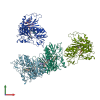 PDB entry 6rvh coloured by chain, front view.