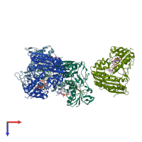 PDB entry 6rvh coloured by chain, top view.