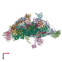 PDB entry 6rw5 coloured by chain, top view.