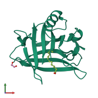 PDB entry 6rwq coloured by chain, front view.