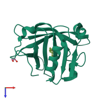 PDB entry 6rwq coloured by chain, top view.