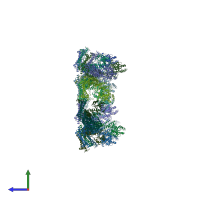 PDB entry 6rzv coloured by chain, side view.