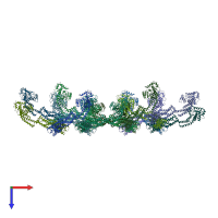 PDB entry 6rzv coloured by chain, top view.