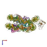 PDB entry 6s01 coloured by chain, top view.